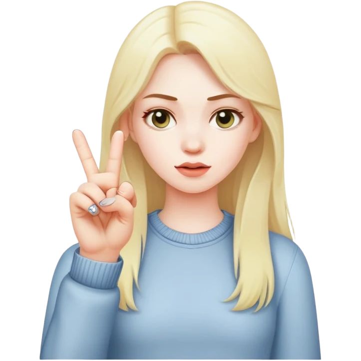 girl putting up middle finger emoji