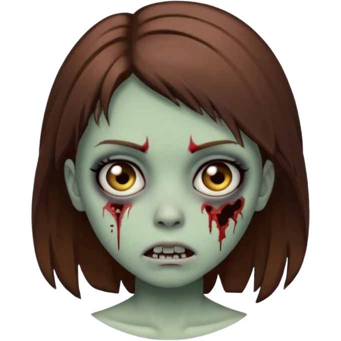 Girl zombie brown hair emo emoji emoji