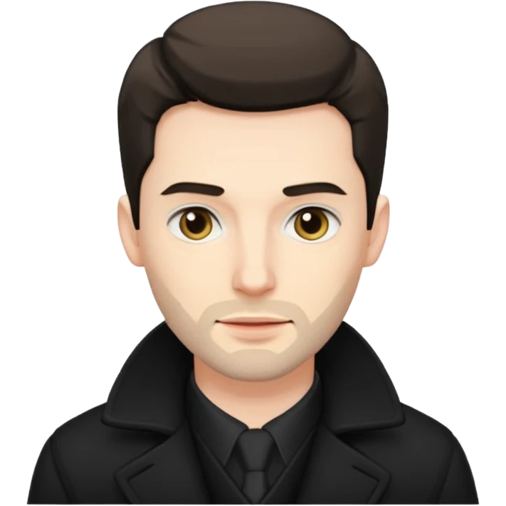 Man in black coat, desktop emoji