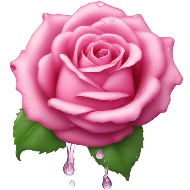 Wet pink rose emoji