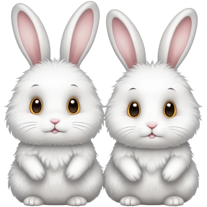 White rabbits with 1st April sign emoji