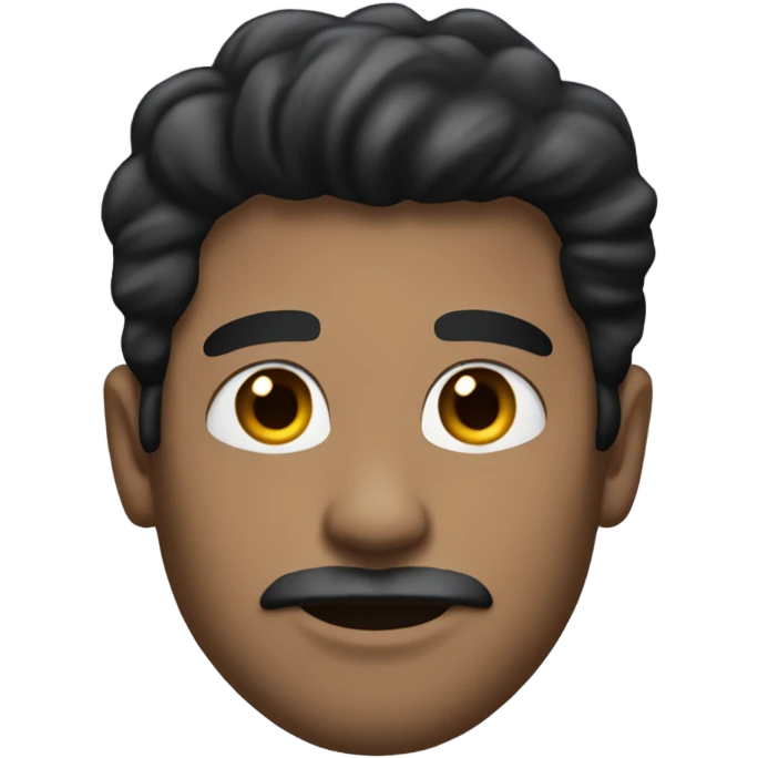 man with black hair, ligth skin and no beard and no mustache emoji