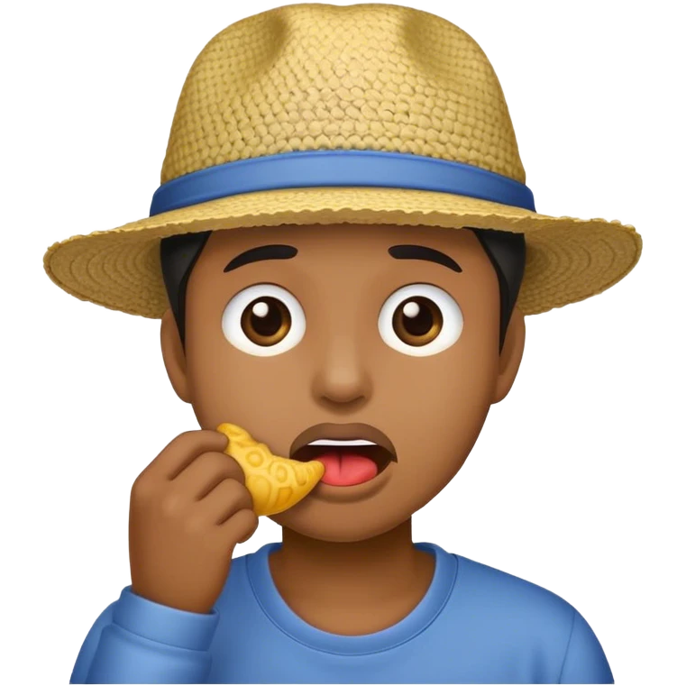 Chewing on a hat emoji