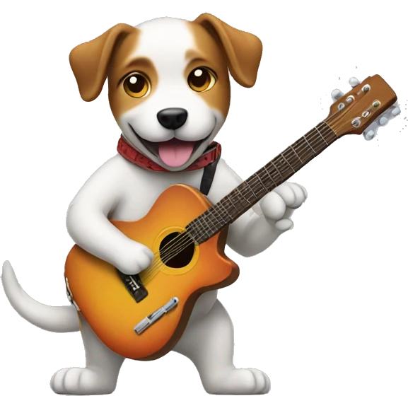 dog playing guitar emoji