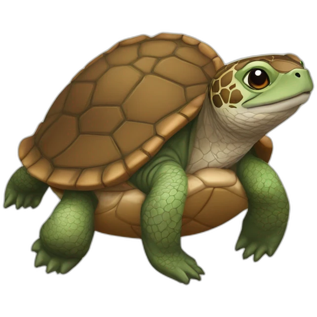 Tortue sur une loutre emoji