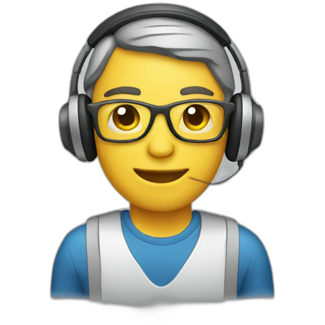 employee with laptop and headphones emoji
