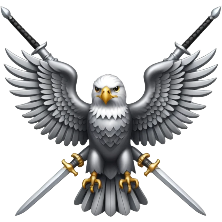 Silver eagle with crossed sabers emoji
