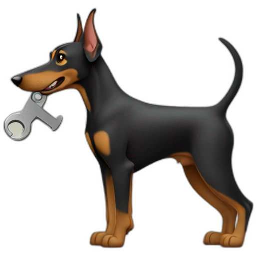 doberman holding wrench in it's paws to remediate a code problem emoji