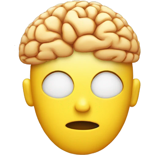 yellow emoji with a brain emoji