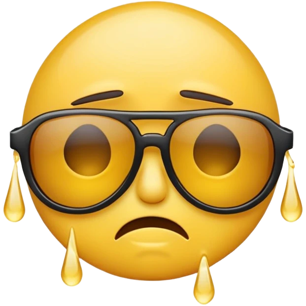 crying emoji with sunglasses on emoji