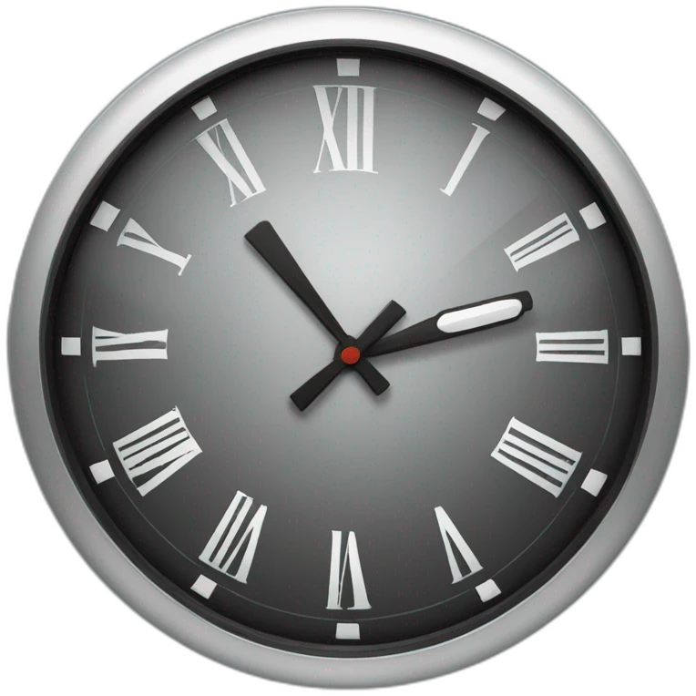 Clock with train steam emoji
