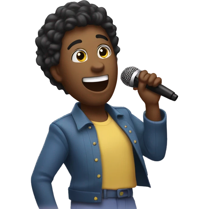 Singing karaoke and dancing emoji
