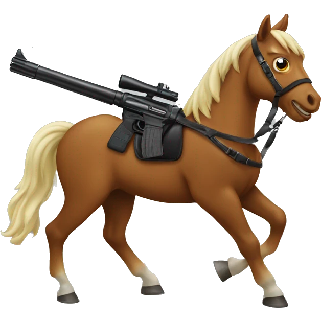 Horse with a gun emoji