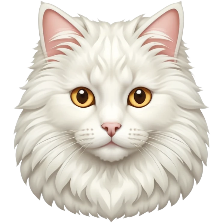 White Norwegian forest cat with majestic ruff, triangular face, thick winter coat emoji