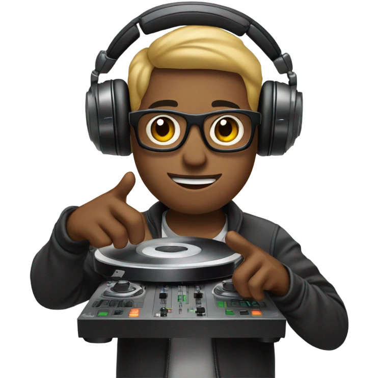 DJ holding a DJ controller  emoji