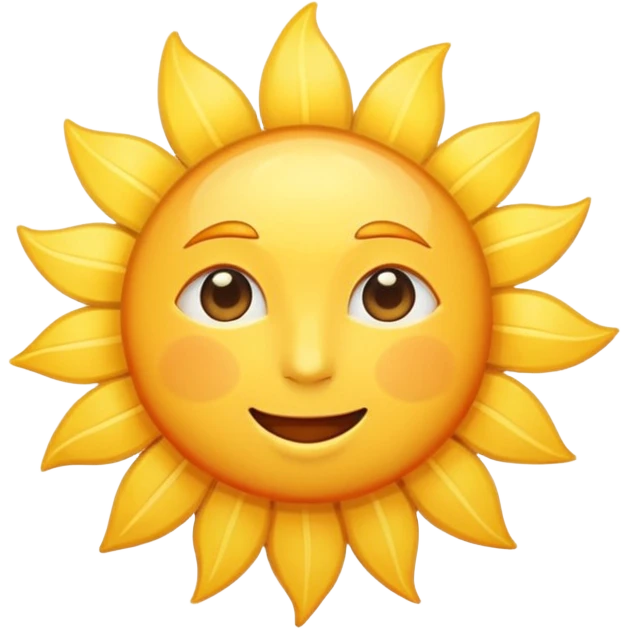 Clear sunny day with bright golden sun emoji