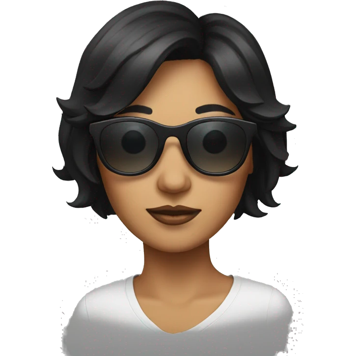 woman with sun glasses, short black hair  emoji