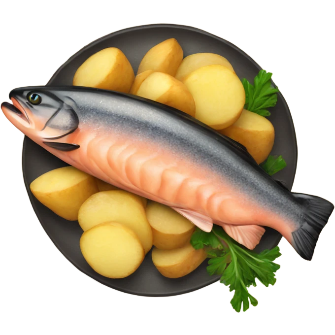 Cooked salmon with potatoes emoji