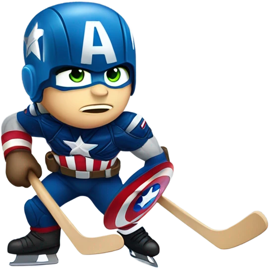 Captain America playing hockey  emoji