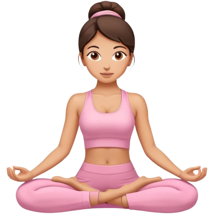 brunette yoga girl light pink clothes  emoji