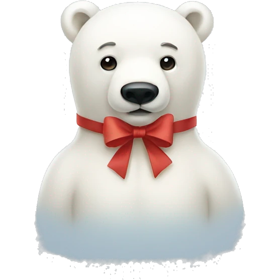 Polar bear with bow emoji