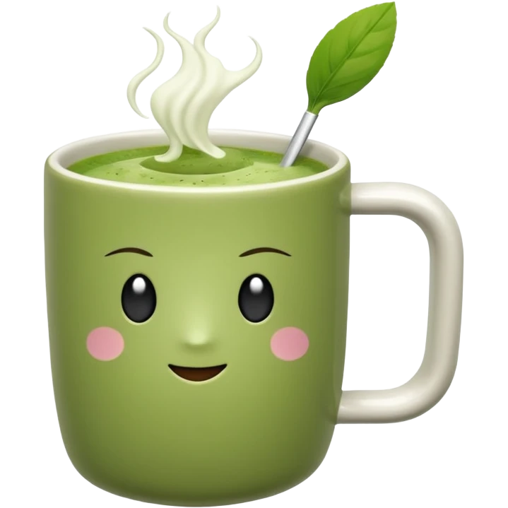 Cană de ceai matcha emoji