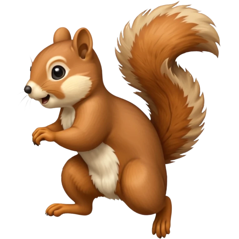squirrel leaping with tail curled emoji