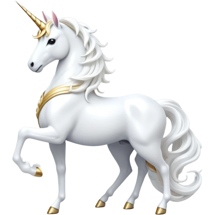 cinematic-beautiful-white-unicorn-full body-emoji,-poised-and-regal,-with-a-slender,-ethereal-form-draped-in-a-pristine-white-color,-a-flowing-mane-and-tail,-and-a-glistening,-spiraled-horn-that-radiates-pure-light,-simplified-yet-sharp-and-majestic, zoomed out to show a majestic unicorn emoji