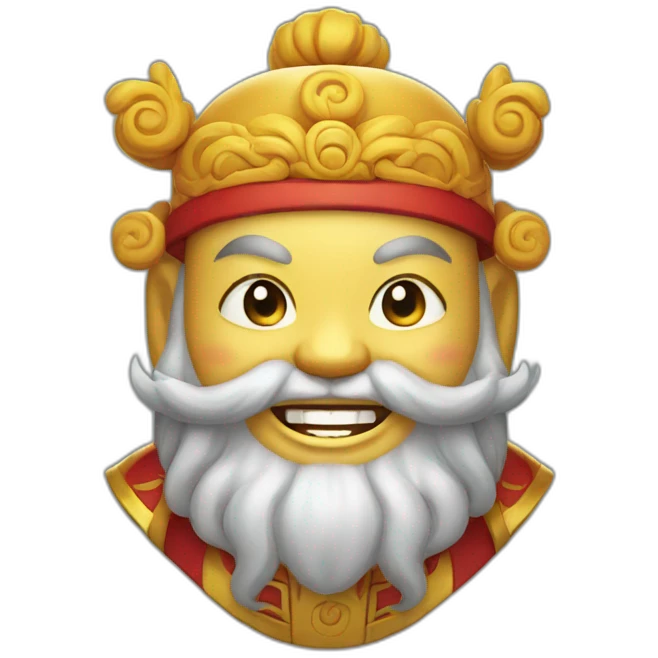 Smiling chinese god of Fortune emoji