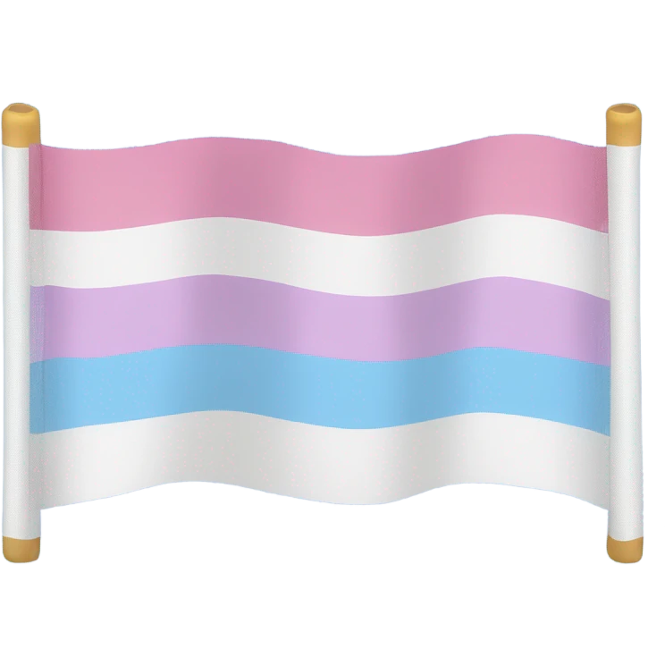 transgender pride flag with five horizontal stripes: light blue, pink, white, pink, and light blue emoji