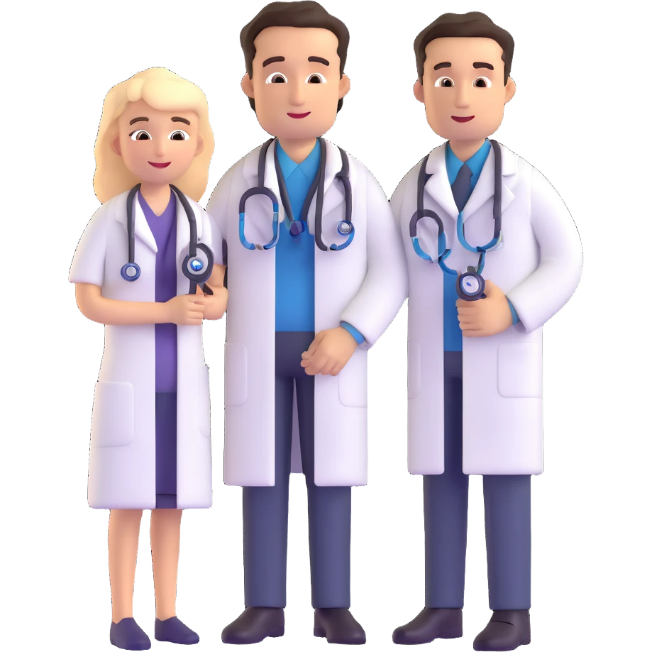male doctor using stethoscope on female patient emoji