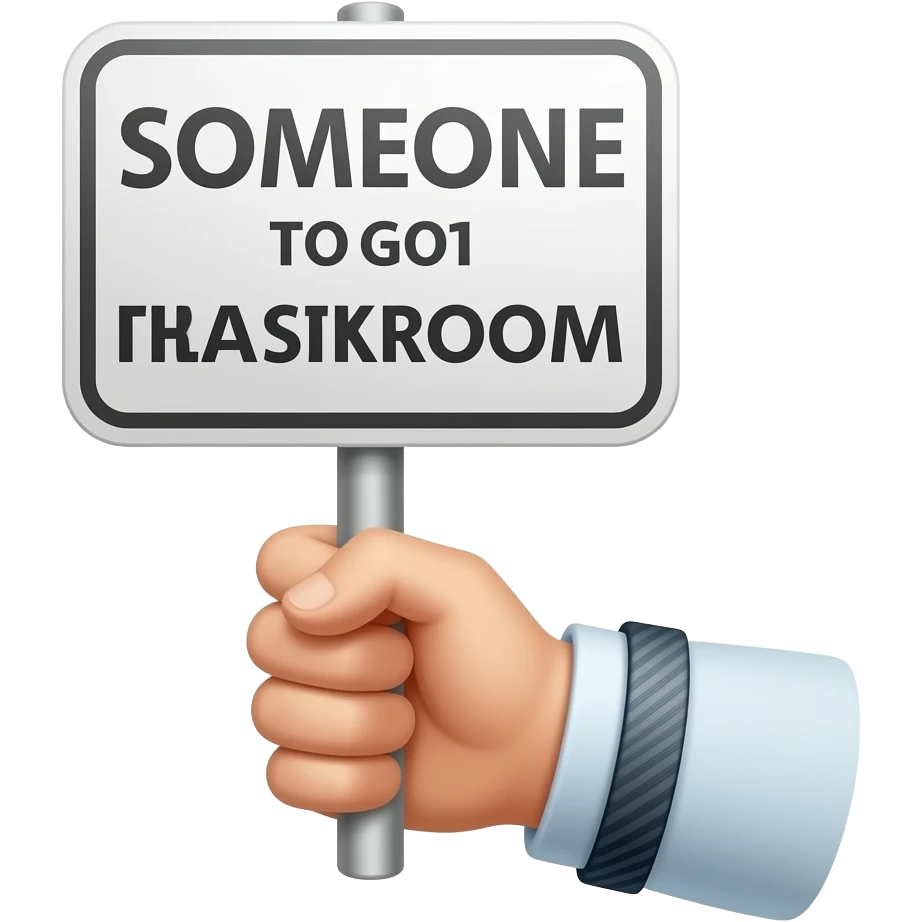 An emoji of hand do a sign of someone who wants to go to the bathroom emoji