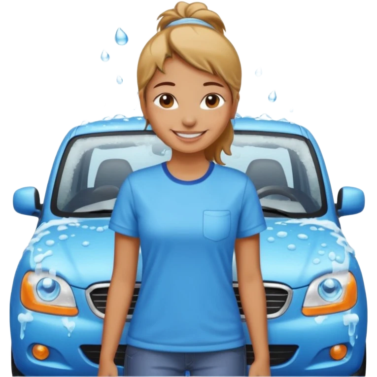 car washer woman with car  emoji