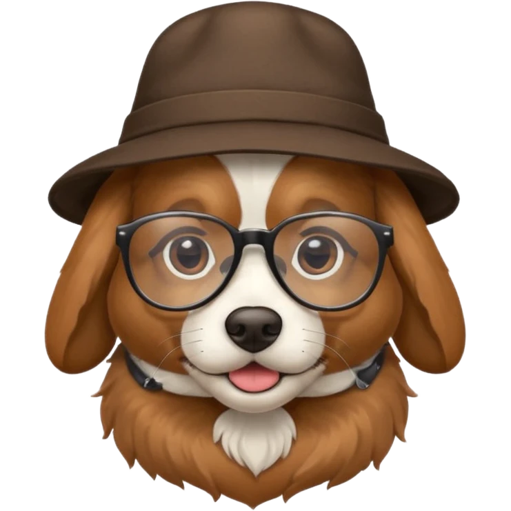 a cdog with hat and glasses emoji
