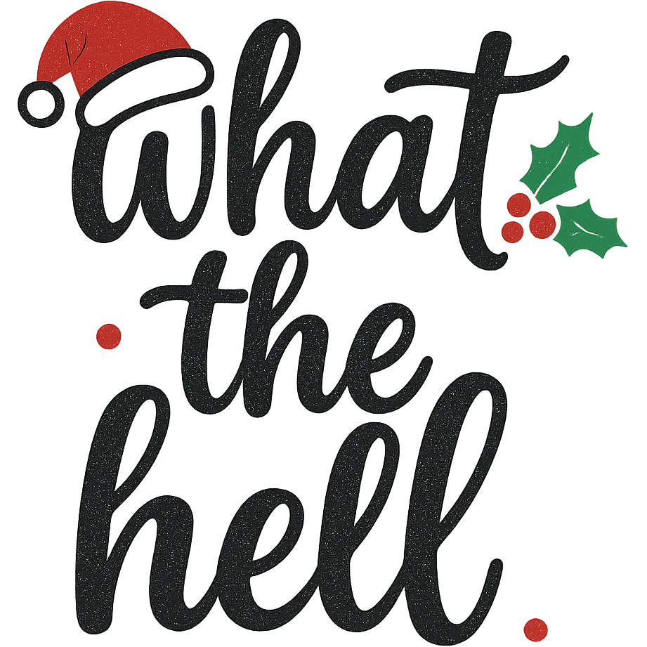 christmas What the hell text remove background emoji