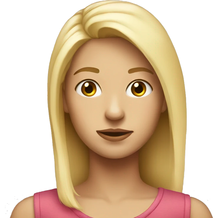 blonde girl portrait looking back emoji