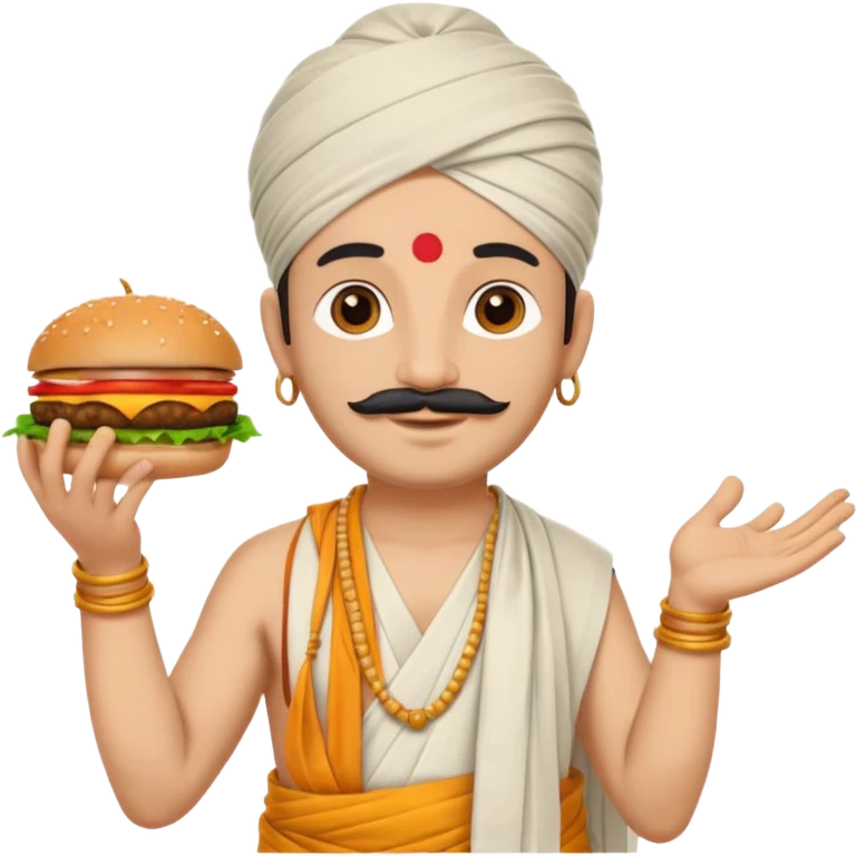 PANDIT JI WITH FASTFOOD WELCOME TYPE emoji