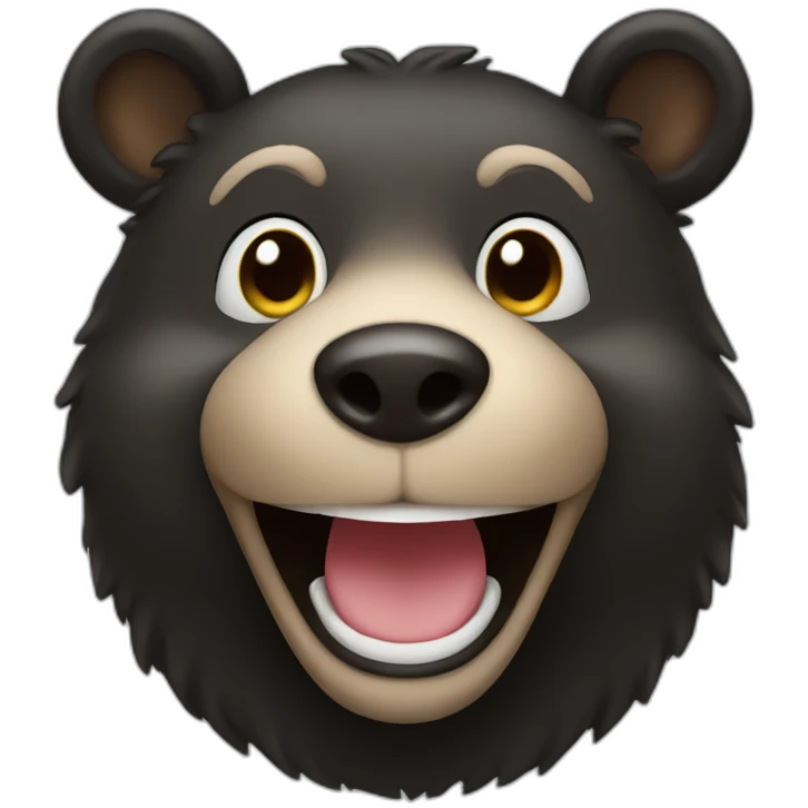 smiling black bear emoji