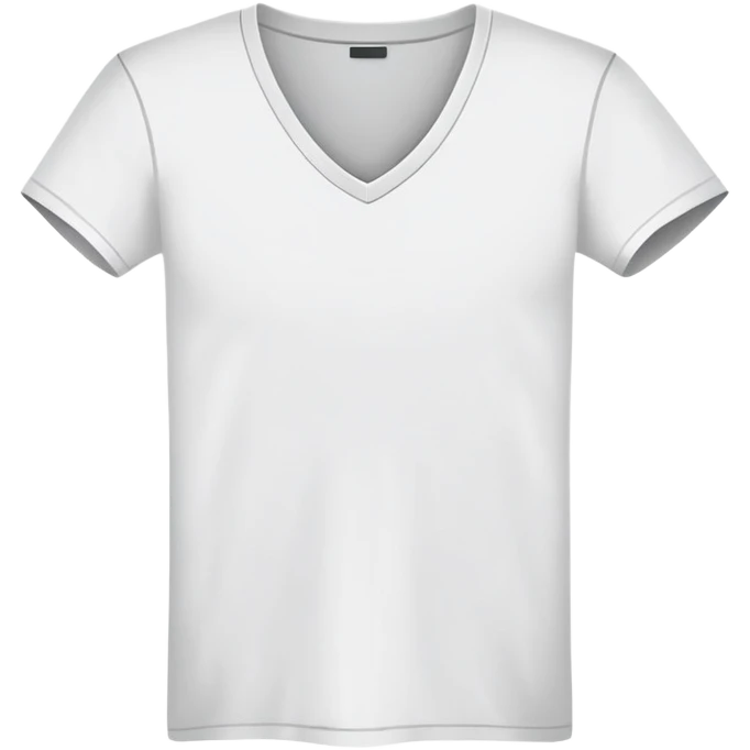 single white fitted v-neck t-shirt, cropped length, simple clean isolated garment only, no accessories, plain white background emoji