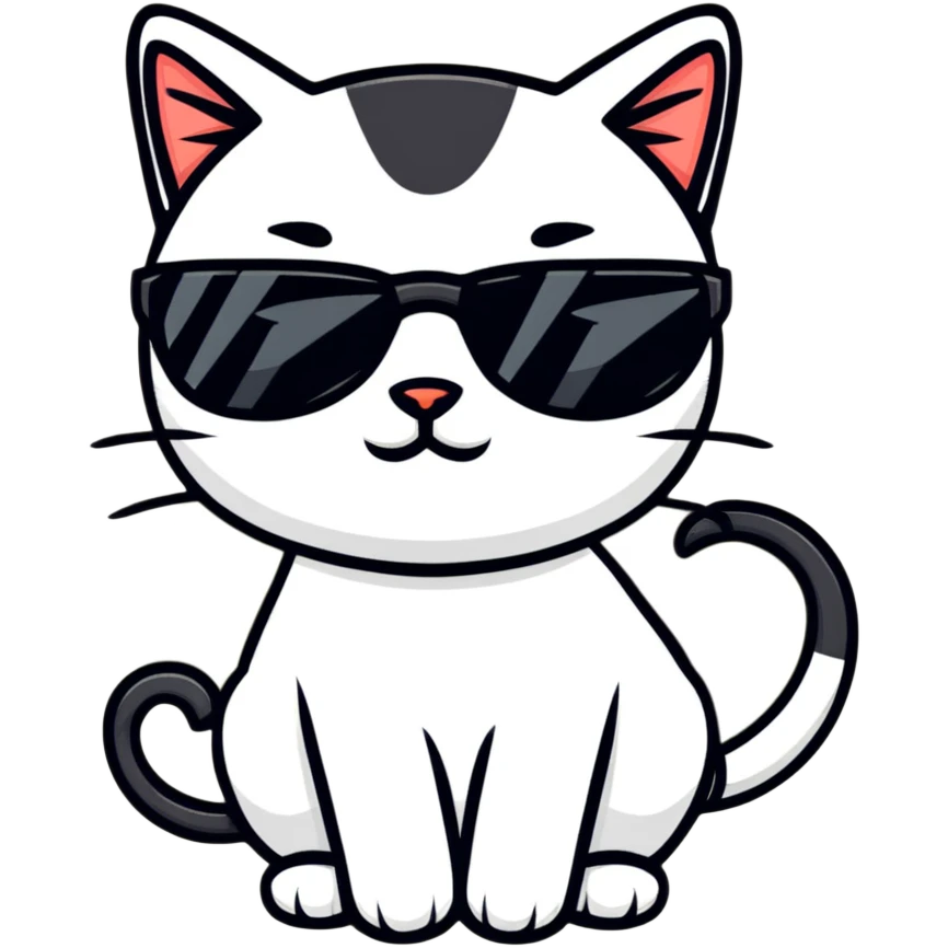 Cat with sunglasses emoji