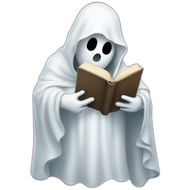 A ghost holding a book emoji
