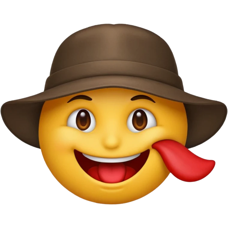 Emoji wearing hat and biting lip emoji