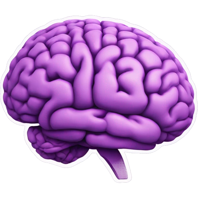 purple labelled diagram of the brain emoji