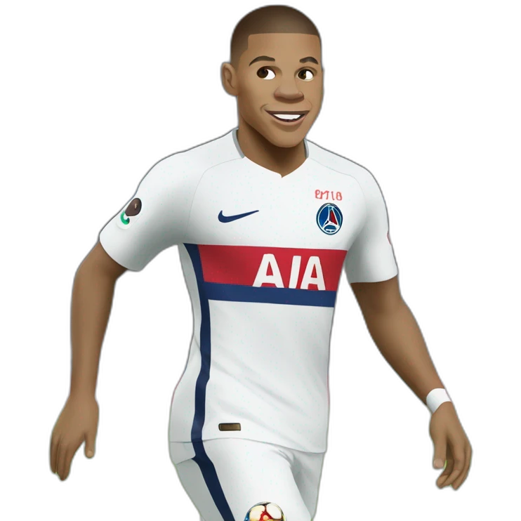 Kylian Mbappé jouant au foot emoji