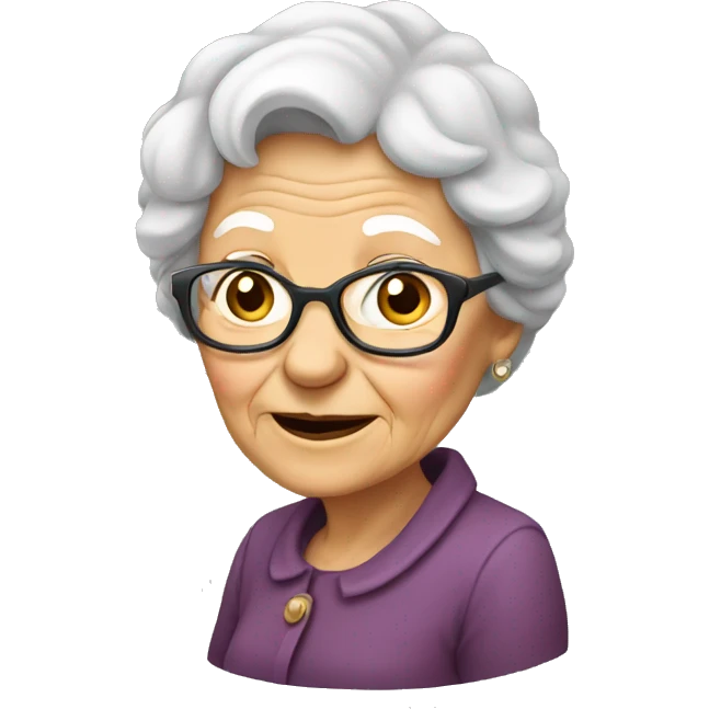 old lady side vide emoji