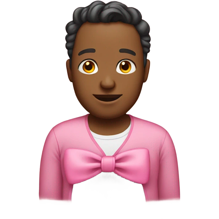 pregnant man wearing pink bows emoji