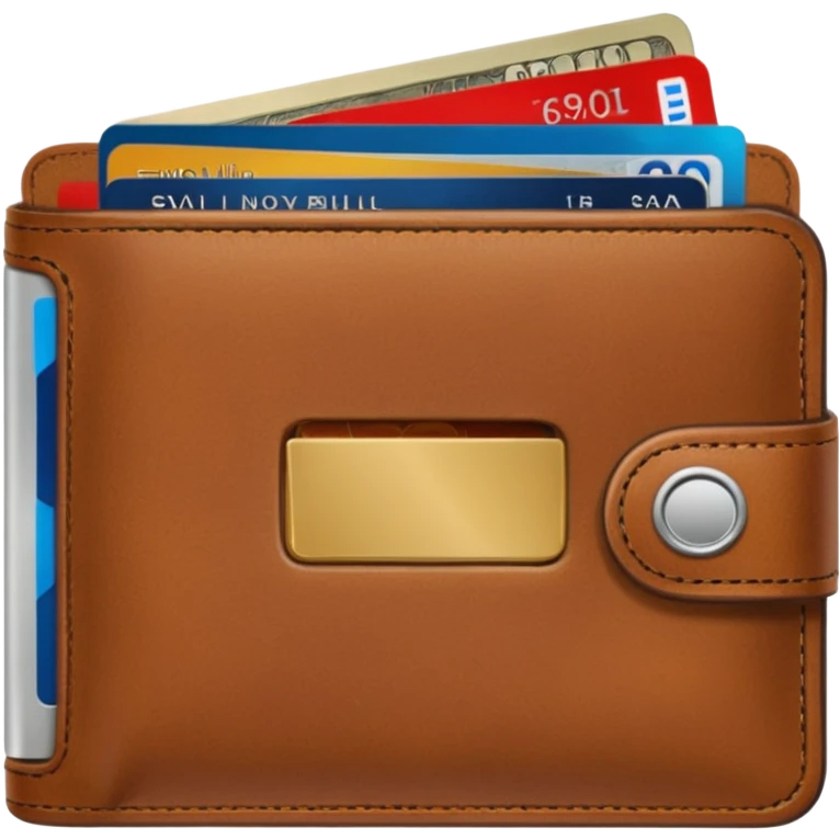 portefeuille marron avec billet et carte bancaire emoji