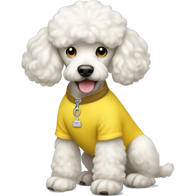 White poodle in yellow shirt emoji