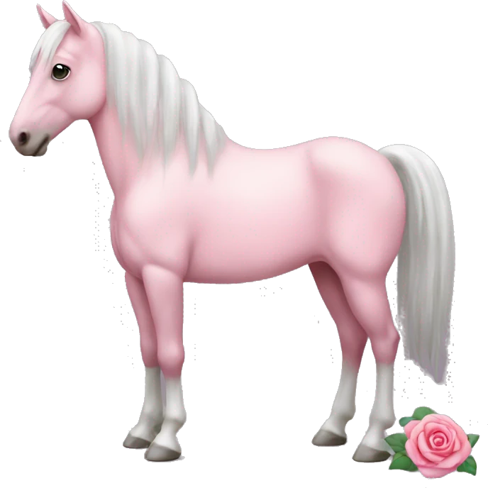 cheval avec un nœud rose emoji