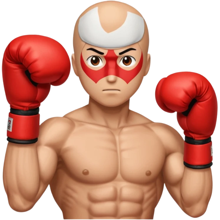 Saitama red hand punch with a boxing glove emoji